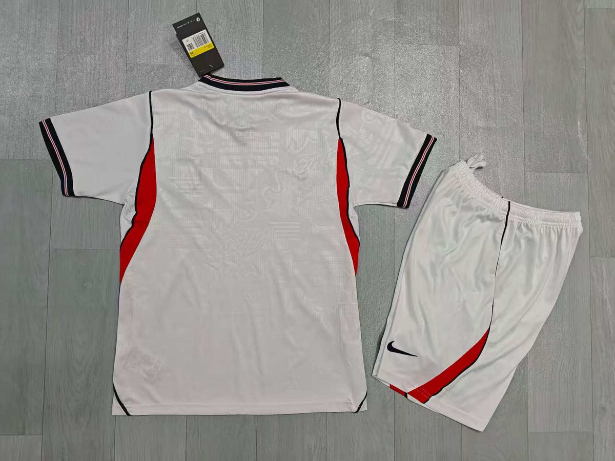 KIDS England Kit – White Retro Stripe