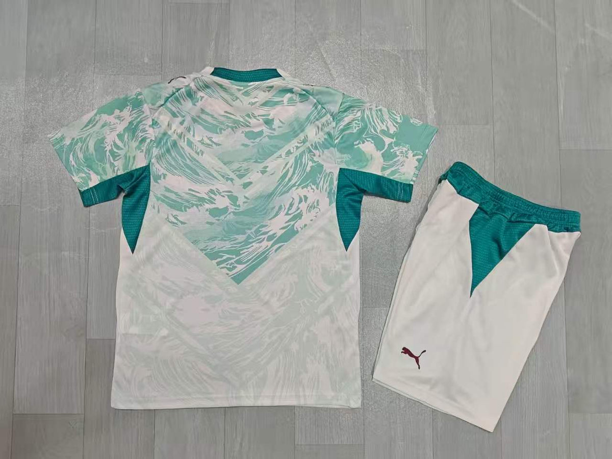 KIDS Portugal Away Kit – Teal Wave Pattern