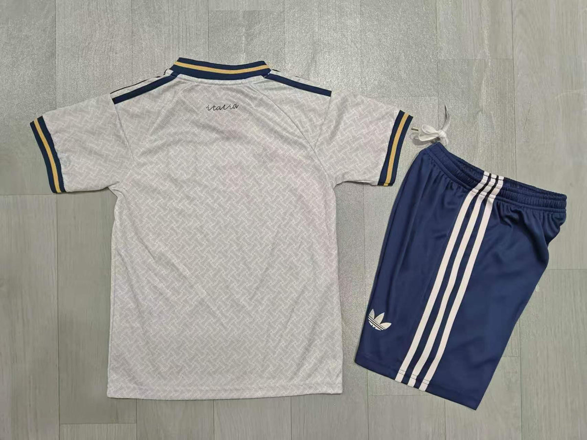 KIDS Italy World Cup Away Kit – Grey Geometric Pattern