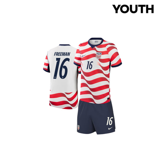 Alex Freeman 16 USMNT 2026 YOUTH Home Jersey & Shorts Set