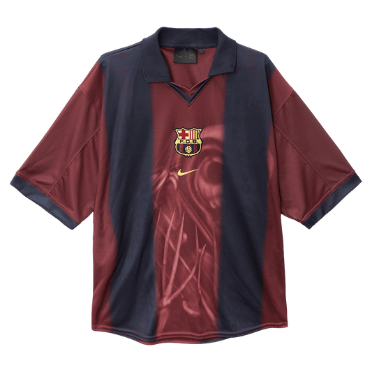 Retro 2000/01 Barcelona X CJ Home Football Shirt Red&Blue