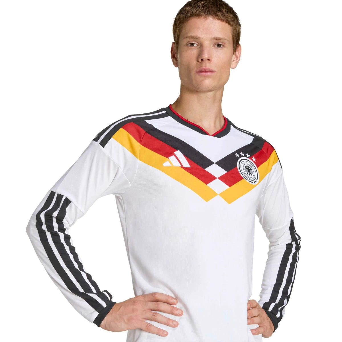 adidas 2026 Germany Men's Stadium Home Long-Sleeve Soccer Jersey (Custom)