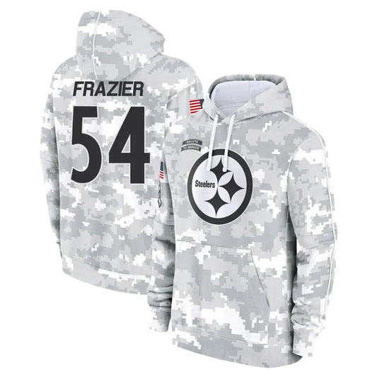 P.Steelers #54 Zach Frazier Player Salute to Service Hoodies & T-Shirts Football Jerseys