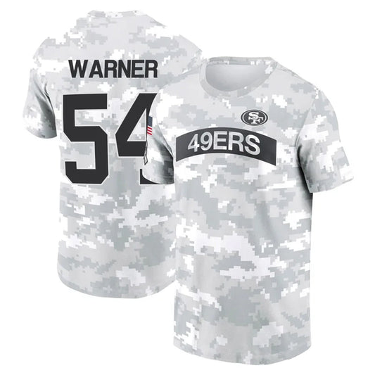 SF.49ers #54 Fred Warner Player Salute to Service Hoodies & T-Shirts Football Jerseys