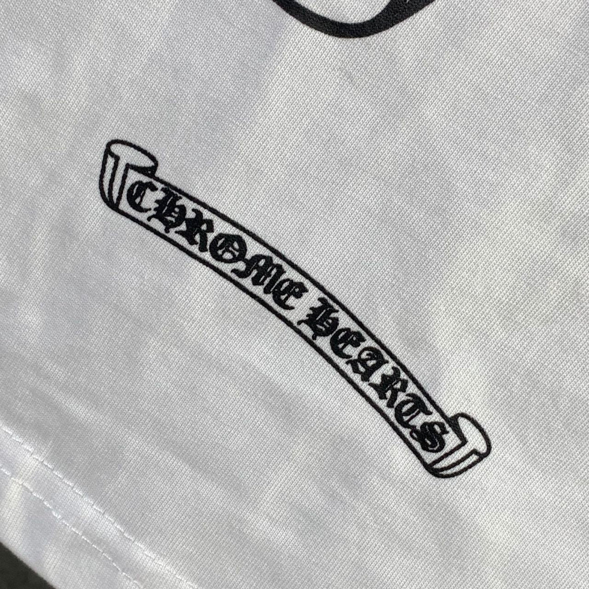 Chrome Hearts Horseshoe Neck Logo 3/4 Shirt 'Black/White'