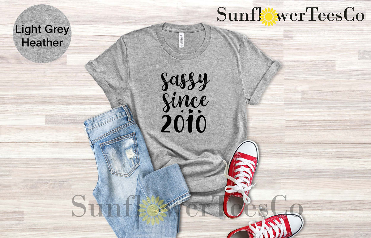 Sassy Since 2010 Shirt, 16th Birthday Gift for Girls, Sweet 16 Birthday Outfit