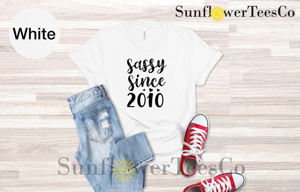 Sassy Since 2010 Shirt, 16th Birthday Gift for Girls, Sweet 16 Birthday Outfit