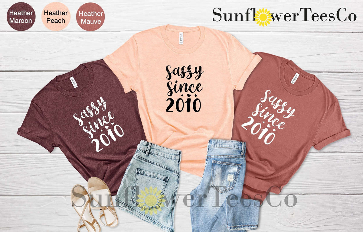 Sassy Since 2010 Shirt, 16th Birthday Gift for Girls, Sweet 16 Birthday Outfit