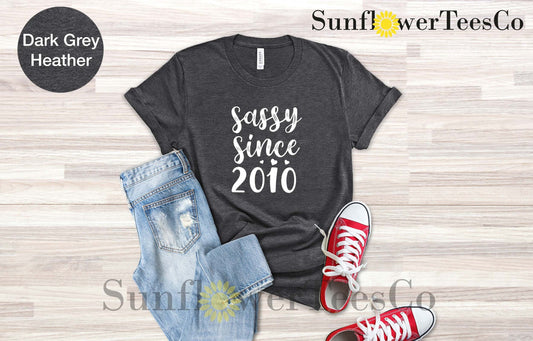 Sassy Since 2010 Shirt, 16th Birthday Gift for Girls, Sweet 16 Birthday Outfit