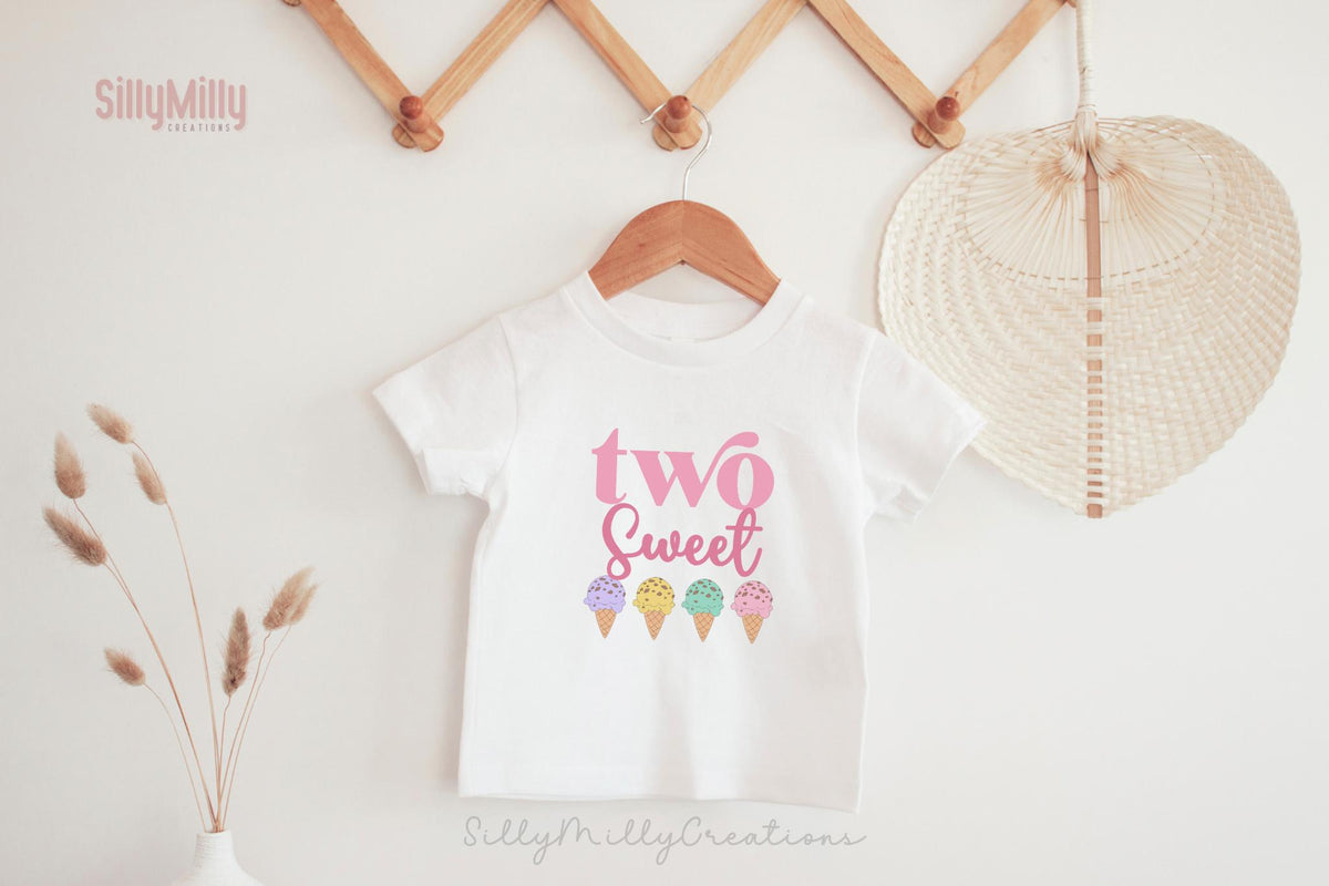 Two Sweet Ice Cream Birthday Outfit, Ice Cream Birthday Shirt, Ice Cream 2nd Birthday Party Shirt, Two Scoops Birthday, Ice Cream Themed