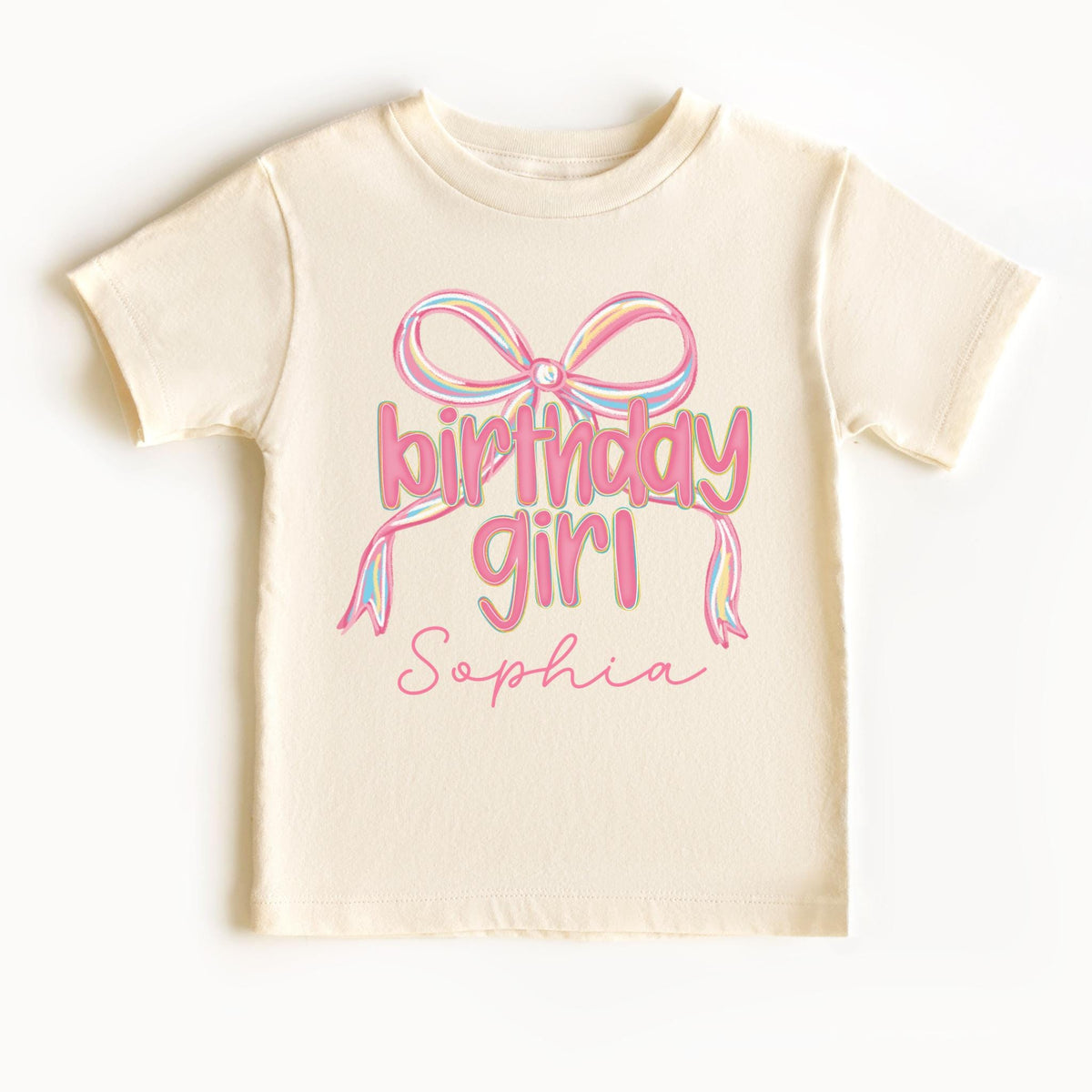 Personalized Birthday Girl Preppy Girls Shirt, Coquette Bow Bday Party Tee, Gift for Birthday Girl, Preppy Birthday Girlie Party T-Shirt