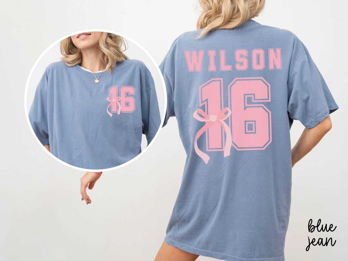 Comfort Colors Custom Coquette Bow Shirt, Sweet 16 Shirt, 16 Birthday Gift, Birthday Shirt, Coquette Aesthetic, Ribbon Shirt, 16th Birthday