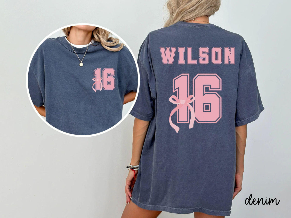Comfort Colors Custom Coquette Bow Shirt, Sweet 16 Shirt, 16 Birthday Gift, Birthday Shirt, Coquette Aesthetic, Ribbon Shirt, 16th Birthday