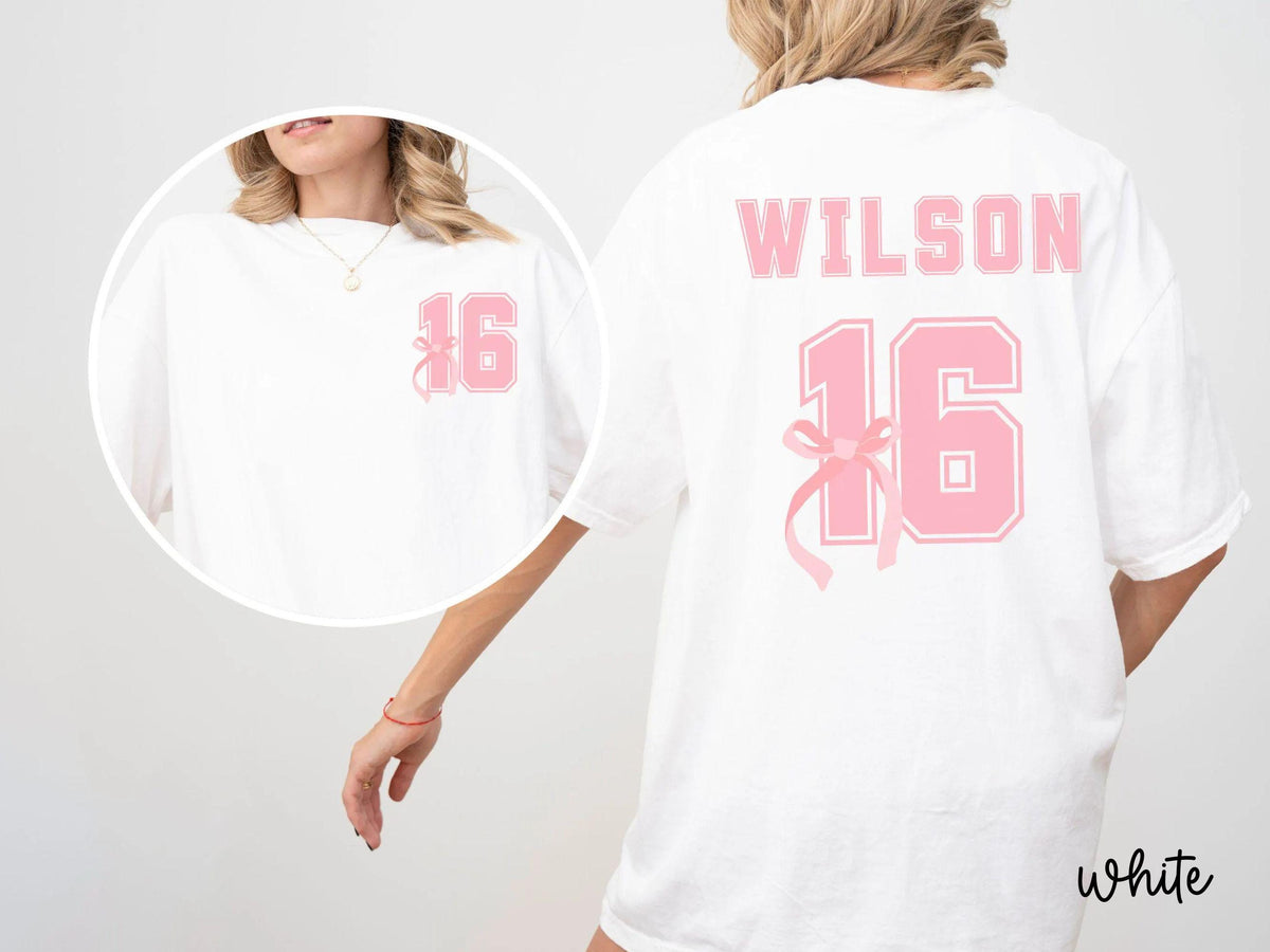 Comfort Colors Custom Coquette Bow Shirt, Sweet 16 Shirt, 16 Birthday Gift, Birthday Shirt, Coquette Aesthetic, Ribbon Shirt, 16th Birthday