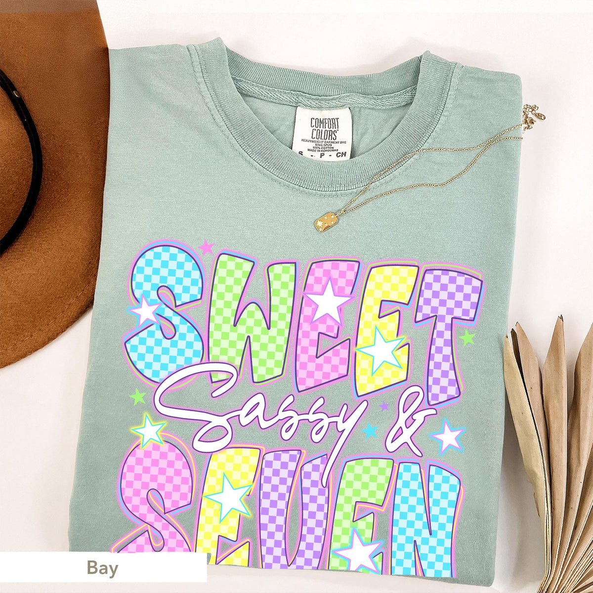 Sweet Sassy and Seven Girls shirt, Custom Girl Birthday Party Tee, 7-Year-Old Birthday Gift, Birthday Shirt for Seven-Year-Old Girl