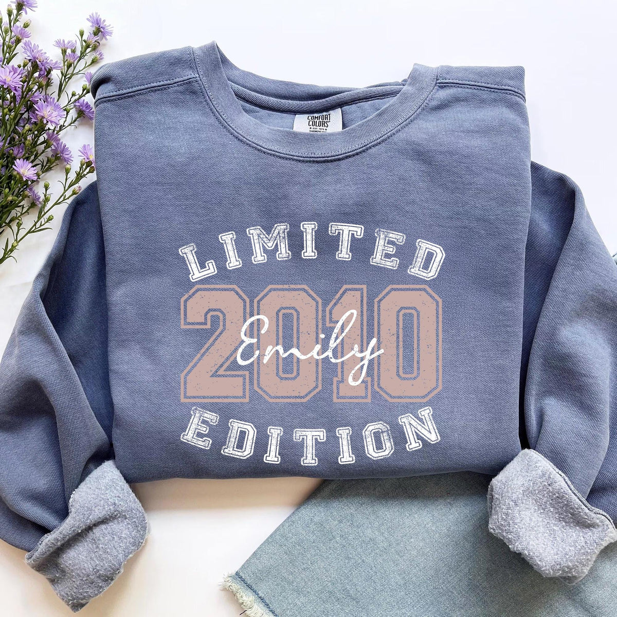 Personalized 16th Birthday Sweatshirt, Limited Edition 2010 Birthday Shirt, Retro 16th Birthday Shirt, Birthday Gift for Daughter, 16 Tee