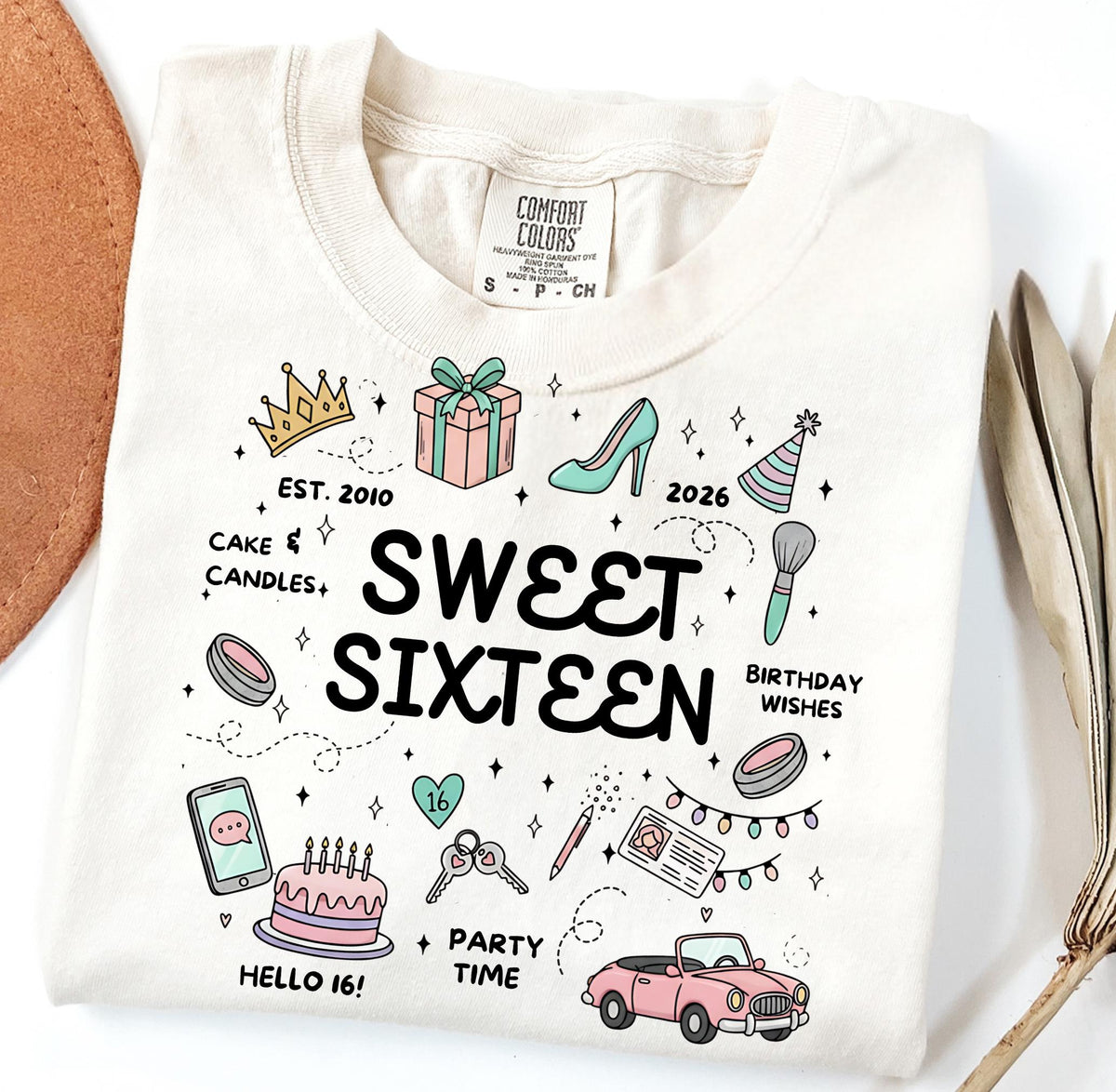 Custom 16th Birthday Shirt,Personalized 16th Birthday Gift Girl Sweet Sixteen Present,Comfort Colors Tee.Milestone Gift for Daughter
