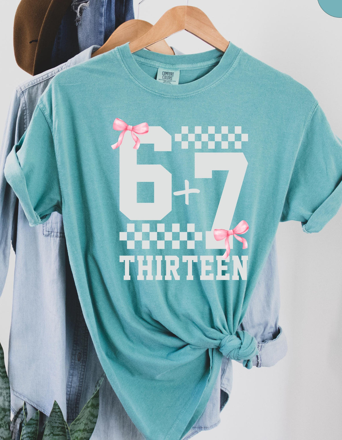 Funny 13th B-day Shirt for Boy Girl, Viral 67 Meme Birthday Tee, Thirteenth Milestone Celebration Gift, Comfort Colors Happy 13th Bday Shirt