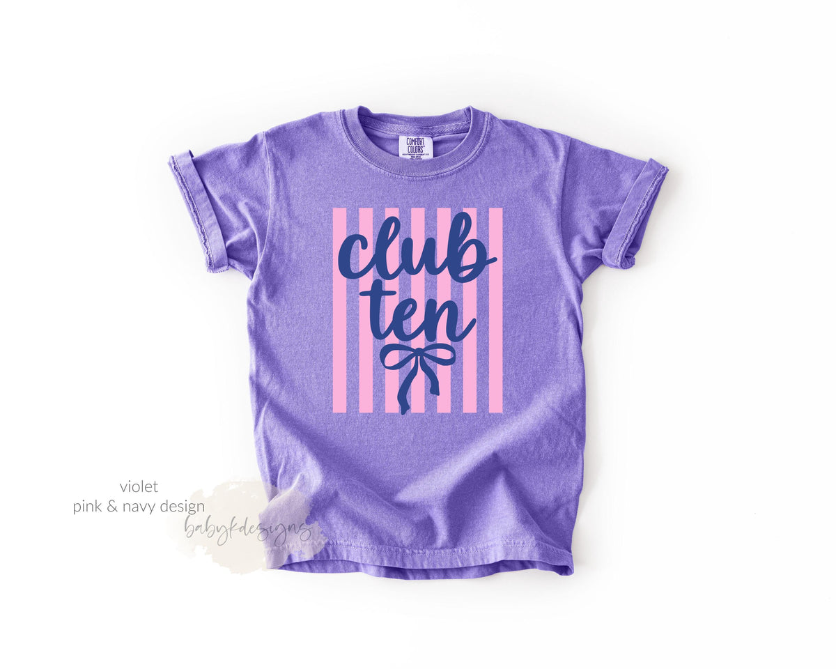10th Birthday Shirt, Birthday Gift for Girls, Double Digits, Summer Coastal Birthday TShirt, Club Ten Beach Tee, 11th, 12th, 8th, 7th, 16th