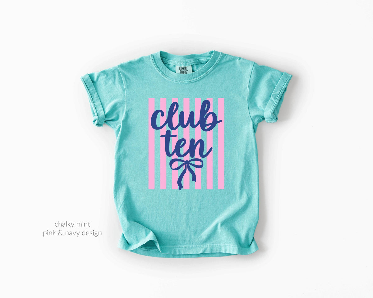 10th Birthday Shirt, Birthday Gift for Girls, Double Digits, Summer Coastal Birthday TShirt, Club Ten Beach Tee, 11th, 12th, 8th, 7th, 16th