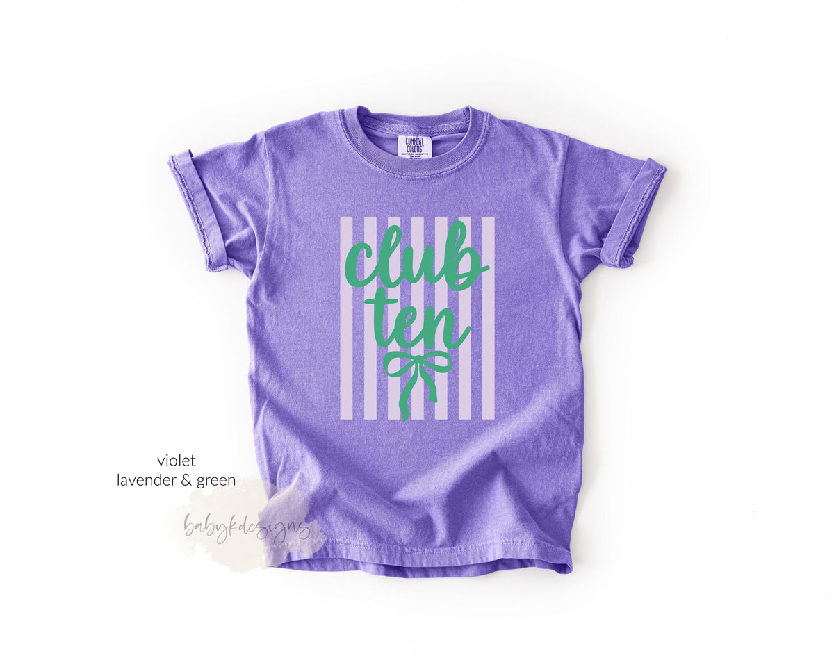 10th Birthday Shirt, Birthday Gift for Girls, Double Digits, Summer Coastal Birthday TShirt, Club Ten Beach Tee, 11th, 12th, 8th, 7th, 16th