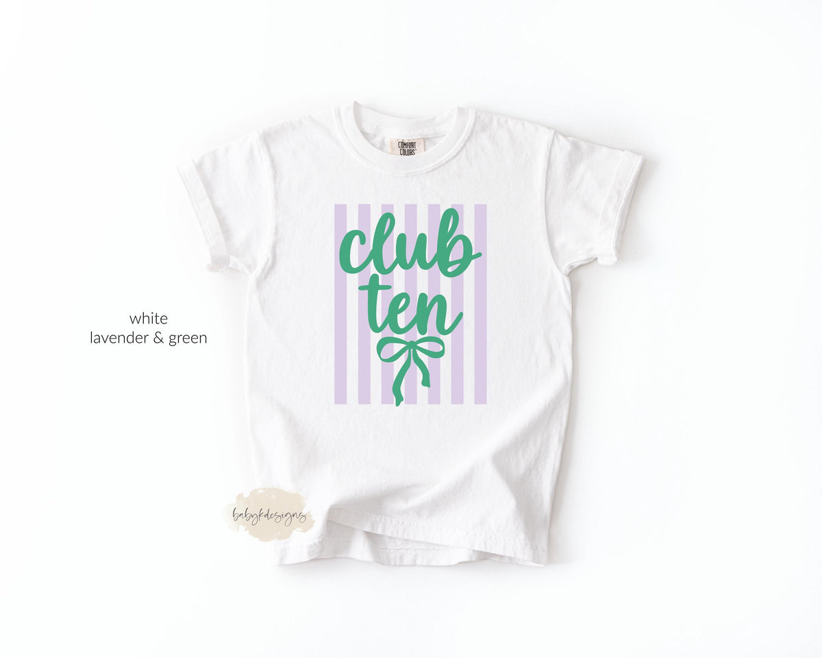 10th Birthday Shirt, Birthday Gift for Girls, Double Digits, Summer Coastal Birthday TShirt, Club Ten Beach Tee, 11th, 12th, 8th, 7th, 16th