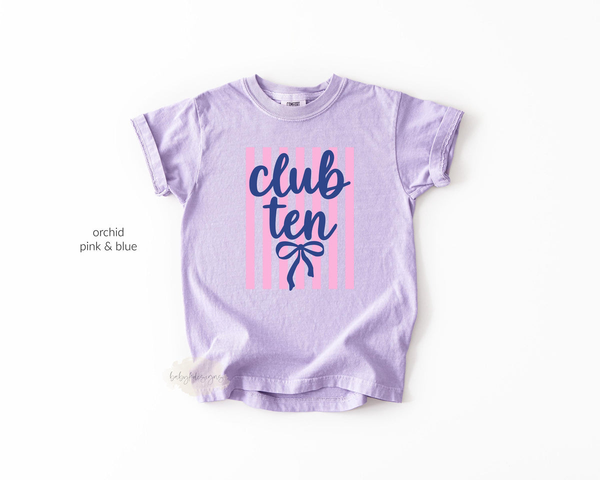 10th Birthday Shirt, Birthday Gift for Girls, Double Digits, Summer Coastal Birthday TShirt, Club Ten Beach Tee, 11th, 12th, 8th, 7th, 16th