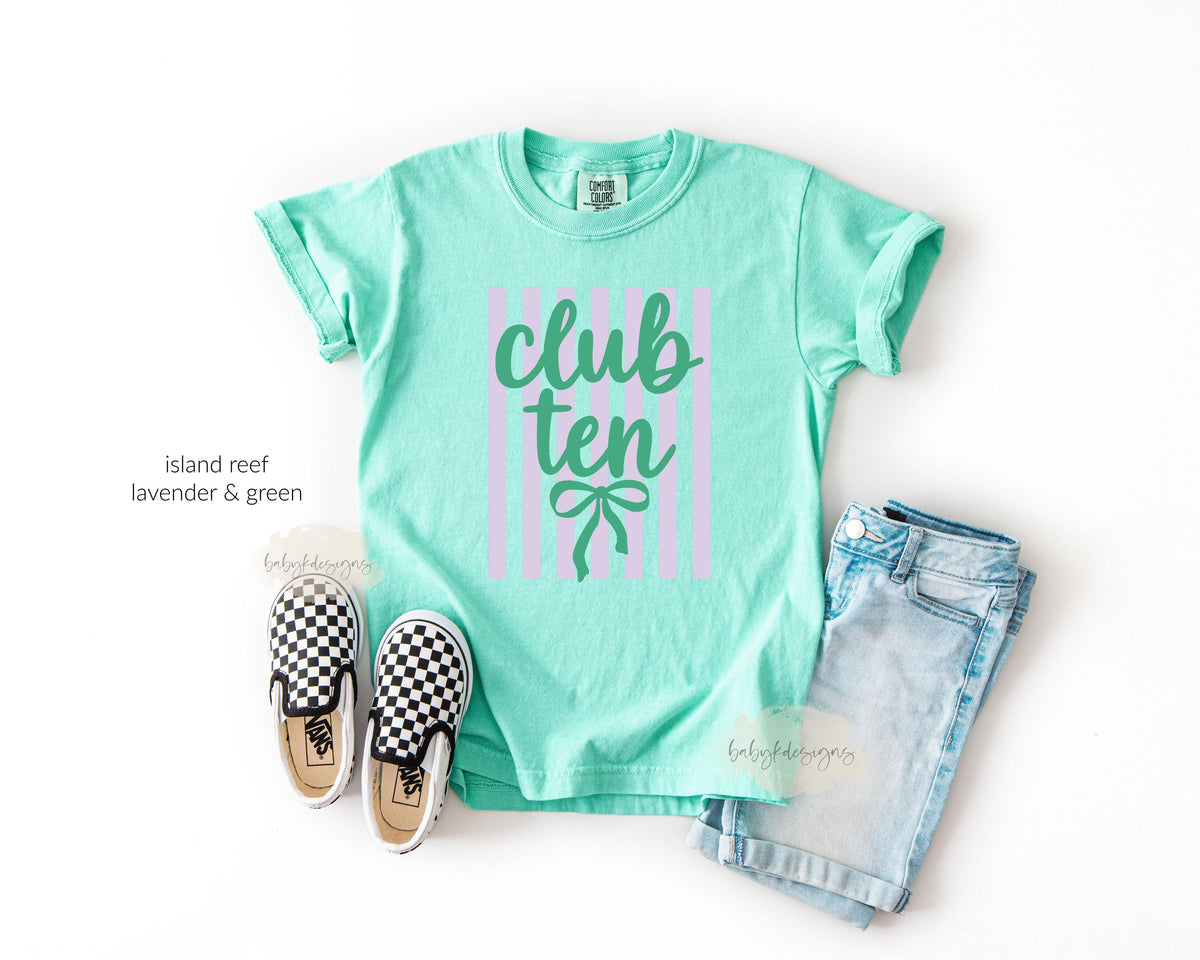 10th Birthday Shirt, Birthday Gift for Girls, Double Digits, Summer Coastal Birthday TShirt, Club Ten Beach Tee, 11th, 12th, 8th, 7th, 16th