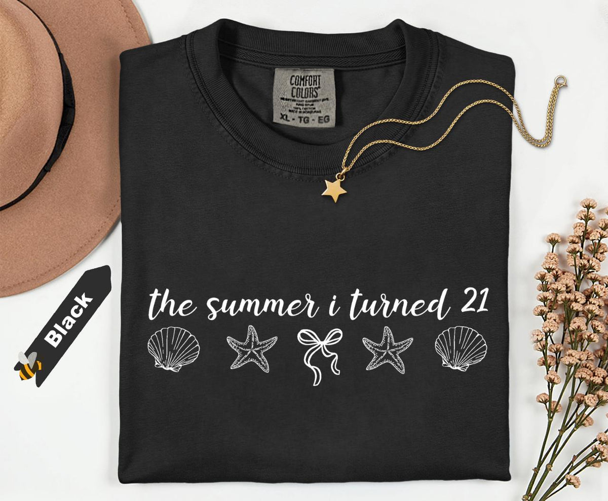 Comfort Colors® Custom The Summer I Turned 21st Birthday Shirt, 21st Birthday Shirt, 21st Birthday Gifts for Her, Beach Birthday Shirt